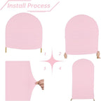 bricia Wedding Arch Backdrop Stand Cover, 6.6FT Double Sided Stretchy Arch Cover Fitted Wedding Birthday Party Banquet Decoration (Pink 79.2''Lx39.6''W)