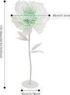 Wedding Giant Electric Artificial Flower, Auto Blooming Artificial Flowers with Lights, Large Peony Electric Flower Decor with Auto Open/Close for Home Wedding Party Decoration, Green