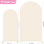Fomcet Set of 2 Wedding Arch Cover 6FT, 7.2FT Beige 2-Sided Round Top Spandex Arch Backdrop Cover Fitted Fabric for Birthday Party Baby Shower Wedding Arch Stand Decoration