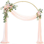 Vincidern Wedding Arch Backdrop Stand 7.8FT, Party Balloon Arch Stand for Birthday, Bridal Baby Showers, Metal Wedding Arch Frame for Ceremony Decoration Arch Stand Backdrop Gold(with Water Base)