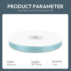 KMER LIFE 3/8" Wide x 50 Yards Baby Blue Polyester Satin Ribbon, Perfect for Wedding Decor, Crafts, Gift Wrapping & Other Projects