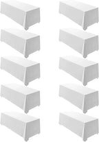 Surmente 10 Pack White Rectangle Tablecloth 90 x 132-inch Rectangular Polyester Table Cloth for Weddings, Banquets, or Restaurants