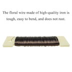 HAHIYO 26Gauge Coffee Color Metal Floral Wire - 1 Roll, 38 Yards (115 Feet) - Flexible Paddle Wire for Craft, Christmas Wreath, Flower Arrangement, Bouquet Wrapping, Wedding, DIY