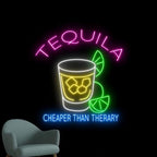 Tequila Neon Sign For Bar Decor, Tequila Bar Led Light, Tequila Glass Neon Light, Pub Wall Decor, Wine Lover Gift Size:20inch