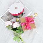 TONIFUL 1 Inch x 100yds Shocking Pink Satin Ribbon, Thin Solid Color Satin Ribbon for Gift Wrapping, Crafts, Hair Bows Making, Wedding Party Decoration, Invitation Cards, Floral Bouquets