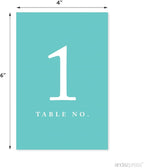 Andaz Press Table Numbers 1-20 on Perforated Paper, Diamond Blue, 4x6-inch Single Sided Sign, 1-Set, For Weddings, Graduation