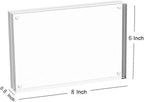 Meetu Acrylic Picture Frame 6x8 Tabletop Photo Frame Magnetic Double Sided Frame Free Standing Desktop for Display Document, Certificate, Photograph, Artwork in Office Room