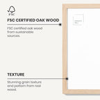 Opposite Wall - 50x70 cm - Natural Oak Wood Picture Frame - Lightweight, Versatile & Shatterproof - Wall Hanging Photo or Poster Frame - 19 3/4 x 27 1/2 in - 2 Pack