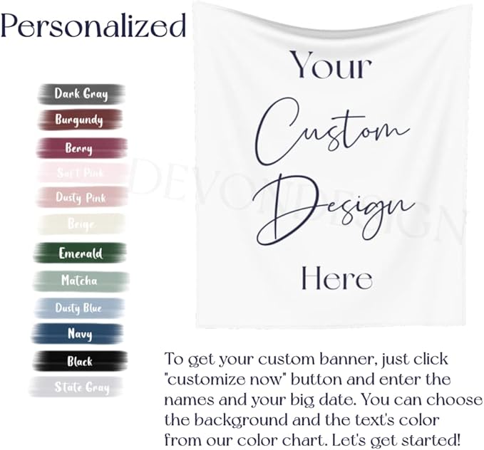 Welcome to Our Happily Ever After Backdrop - Custom Tapestry With Names and Date, Rustic Wedding Sign, Personalized Calligraphy Banner for Ceremony, Arch, Reception