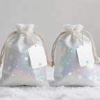 100Pcs Blank Gift Tags with String Iridescent Foil Snowflake Large Gift Tags White Paper with 65 Ft Jute Twine Cute Tags for Christmas Xmas Holiday Winter Wonderland Gift Wrap Tags