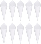 50 Pack Party Confetti Cone Holder - Bouquet Cones Petal Cones Holder with Double-sided Adhesive Tape, Apply to Birthday Party (White)