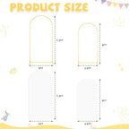 Metal Arch Backdrop Stand Set of 2 with Cover 6FT 7.2FT White Spandex Arch Backdrop Covers for Gold Wedding Arch Stand Arch Stand Covers for Birthday Party Baby Shower Birdal Shower Decorations