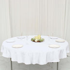 Efavormart Round Tablecloth, 70 Inch Stain & Wrinkle Resistant Washable Table Cloth, Decorative Polyester Fabric Table Cover for Banquet, Wedding, Dining- White