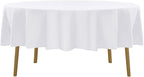 Cupuamon 90 inch Round Tablecloth Washable Polyester Table Cloth Decorative Table Cover for Wedding Party Dining Banquet（90 inch,White）