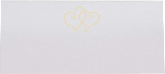 Linked Hearts Place Cards, Ivory (Choose Color), Set of 60, Pre-cut and Scored - Wedding, Party, Dinner, and Special Events - Made in the USA