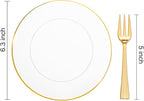 Festiva 200Pcs Clear Plastic Dessert Plates Disposable 6.3" with Plastic Forks 5" - Small Clear Plates-Dessert/Cake/Appetizer Plates for Thanksgiving/Christmas Party & Wedding - Serve for 100Guests