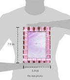 Isaac Jacobs Decorative Sparkling Light Pink Jewel Picture Frame, Photo Display & Home Décor (4x6, Light Pink)