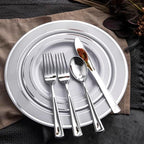 WDF 160 Pieces Silver Plastic Silverware - Silver Disposable Silverware - Plastic Silverware Heavy Duty - 80 Forks 40 Knives 40 Spoons - Disposable Cutlery Perfect for Christmas Wedding/Party