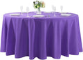 120 inch Round Tablecloth Washable Polyester Table Cloth Decorative Table Cover for Wedding Party Dining Banquet（120 inch,Purple）