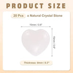 PATIKIL 20 Pcs Natural Heart Shaped Crystal Stone, 0.6 Inch Mini Polished Love Gemstone Crystal, Pocket Rock Engraved Worry Stones for Women Gifts Meditation, Pink