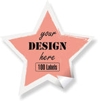 Custom Personalized Labels - Any Design Image Logo Text, Thank You Stickers for Business, 100 Labels (Star, 4"x4")