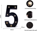 Foaky Black LED Marquee Number Lights Sign Light Up Marquee Number Lights Sign for Night Light Wedding Birthday Party Battery Powered Christmas Lamp Home Bar Decoration