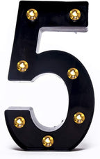 Foaky Black LED Marquee Number Lights Sign Light Up Marquee Number Lights Sign for Night Light Wedding Birthday Party Battery Powered Christmas Lamp Home Bar Decoration