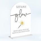 Wedding Glow Sticks Light Up Sticks Sign for Reception Acrylic Arch Dance Floor Props Table Decor Signs for Wedding Bridal Shower 7 x 5 Inches