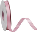 LaRibbons 3/8 Inch 25 Yard Double Faced Satin Ribbon,Rose Pink Small Satin Craft Fabric Ribbon for Gift Wrapping Floral Bouquets Wedding Party Decoration