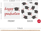 50 Pcs Graduation Gift Tags, Congrats Grad Party Favors Gift Tags for High School or Happy College Graduation Party Decoration Supplies (Red, 2.2 * 2.2)