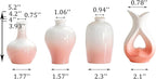 Small Ceramic Vases Decorative 4pcs Pink-White Modern Farmhouse Vase Pottery for Bouquet Pampas Grass Dried Fresh Flowers Kitchen, Bedroom, Bathroom, Entryway, Centerpieces Home Decor Jarrones para