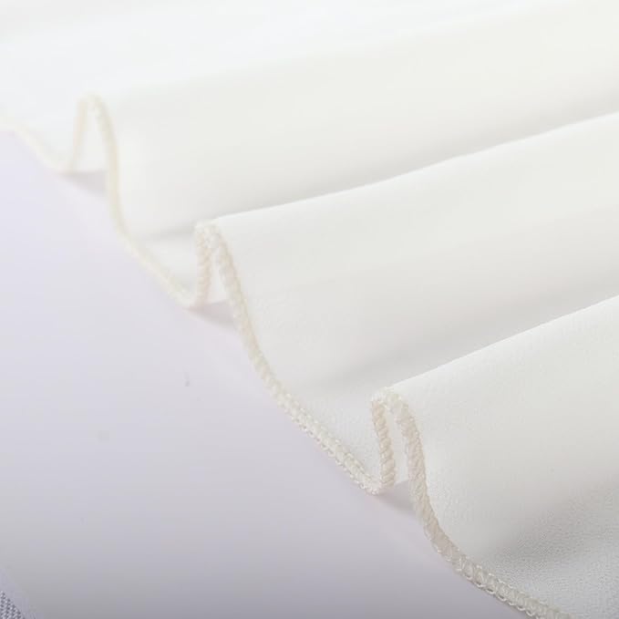 DUOBAO Ivory Chiffon Backdrop Curtain for Parties Sheer Curtains 96 Inch Length 2 Panels Set for Bedroom Wedding Backdrops Drape Cream Beach Drapes for Baby Shower Birthday Graduation(29''x96'')