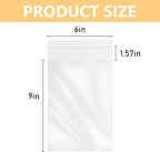 200 Pcs 6''x 9'' Clear Resealable Cello/Cellophane Good for Bakery,Adhesive Treat, Candle, Soap, Cookie Poly Bags