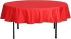 Efavormart Round Tablecloth, 70 Inch Stain & Wrinkle Resistant Washable Table Cloth, Decorative Polyester Fabric Table Cover for Banquet, Wedding, Dining- Red