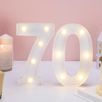 Decorative Led Light Up Numbers, 70th Birthday Decorations, Warm White Led Numbers Lights, Lighted Marquee Number Sign for Sweet 70th Party Decor