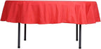 Efavormart Round Tablecloth, 90 Inch Stain & Wrinkle Resistant Washable Table Cloth, Decorative Polyester Fabric Table Cover for Banquet, Wedding, Dining- Red