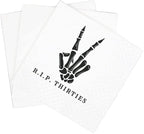 SharkBliss RIP Thirties Cocktail Napkins, 100 Pack RIP Thirties Death to My 30s Dirty 40 Birthday Paper Cocktail Beverage Napkins in Bulk for 40th Birthday | 2-Ply, 5x5" (RIP Thirties Napkins)