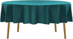 60 inch Round Tablecloth Washable Polyester Table Cloth Decorative Table Cover for Wedding Party Dining Banquet（60 inch,Peacock Blue）