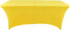 2-Pack 8ft Spandex Table Covers for Rectangle Folding Tables - Washable Elastic Tablecloth - Ultimate Fitted Table Protector for Birthday Parties, Trade Shows, Banquet