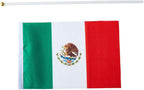 Mexico Flag Mexican Flag, Small Mini Handheld Mexico Flags on Stick, Ideal for Party Parades Sports Events Patriotic Festival Decorations