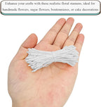 HAHIYO 700Pcs 2mm White Double-Head Flower Stamen with Crystal-Like Flower Head for Handmade Floral Art Scrapbook Decoration Artificial Floral Pistils Pollen Stamens Wedding DIY Stamens
