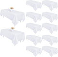 12 Pack White Table Cloth 60 x 126 Inch Rectangular Tablecloths for 8 Foot Rectangle Tables, Wrinkle Resistant White Tablecloth Washable Polyester Fabric Table Covers for Buffet Wedding Party Banquet
