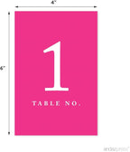 Andaz Press Table Numbers 1-20 on Perforated Paper, Fuchsia, 4x6-inch Single Sided Sign, 1-Set, For Weddings, Graduation