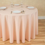 LTC LINENS 2 Pack 108 Inch Round Tablecloth Peach - Great for 48 Inch Round Table Floor Length - Wrinkle Resistant Polyester Fabric Cloth for Wedding, Party