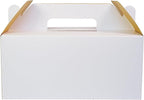 PandaPandaPPS 50 Pack White Gable Boxes (8.25"×5"×4") for Foods, Gifts and Party Favors, Goodie Gift Boxes Treat Boxes for Birthday Party, Wedding, Baby Shower
