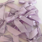 50pcs 2-1/2" Lavender Satin Ribbon Bows with Twist Ties Mini Ribbon Bows for Candy Partiy Decoration Gift Packing&Wrapping Accessoried(Lavender)