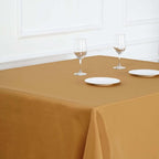 Efavormart 90" Gold Wholesale Linens Polyester Square Linen Tablecloth for Kitchen Dining Catering Wedding Birthday Party Events