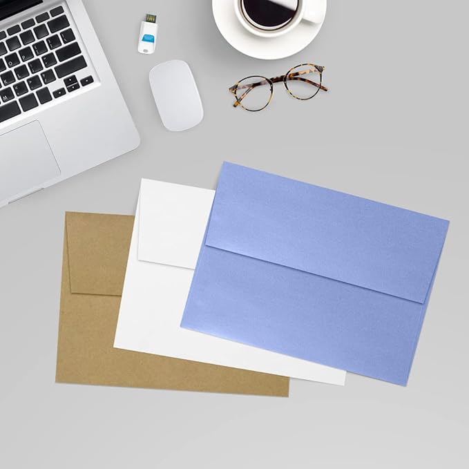 LUXPaper A7 Invitation Envelopes | Peel & Press | 5 1/4" x 7 1/4" | Vista Metallic | 80lb. Text | 500 Qty