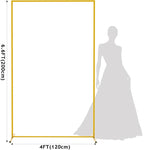 Asee'm 6.6FTx4FT Gold Wedding Arch Backdrop Stand Square Metal Rectangular Arch Frame for Ceremony Party Birthday Bridal Baby Shower Anniversary Arbor Balloon Decoration