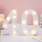 Decorative Led Light Up Numbers, 40th Birthday Decorations, Warm White Led Numbers Lights, Lighted Marquee Number Sign for Sweet 40th Party Decor